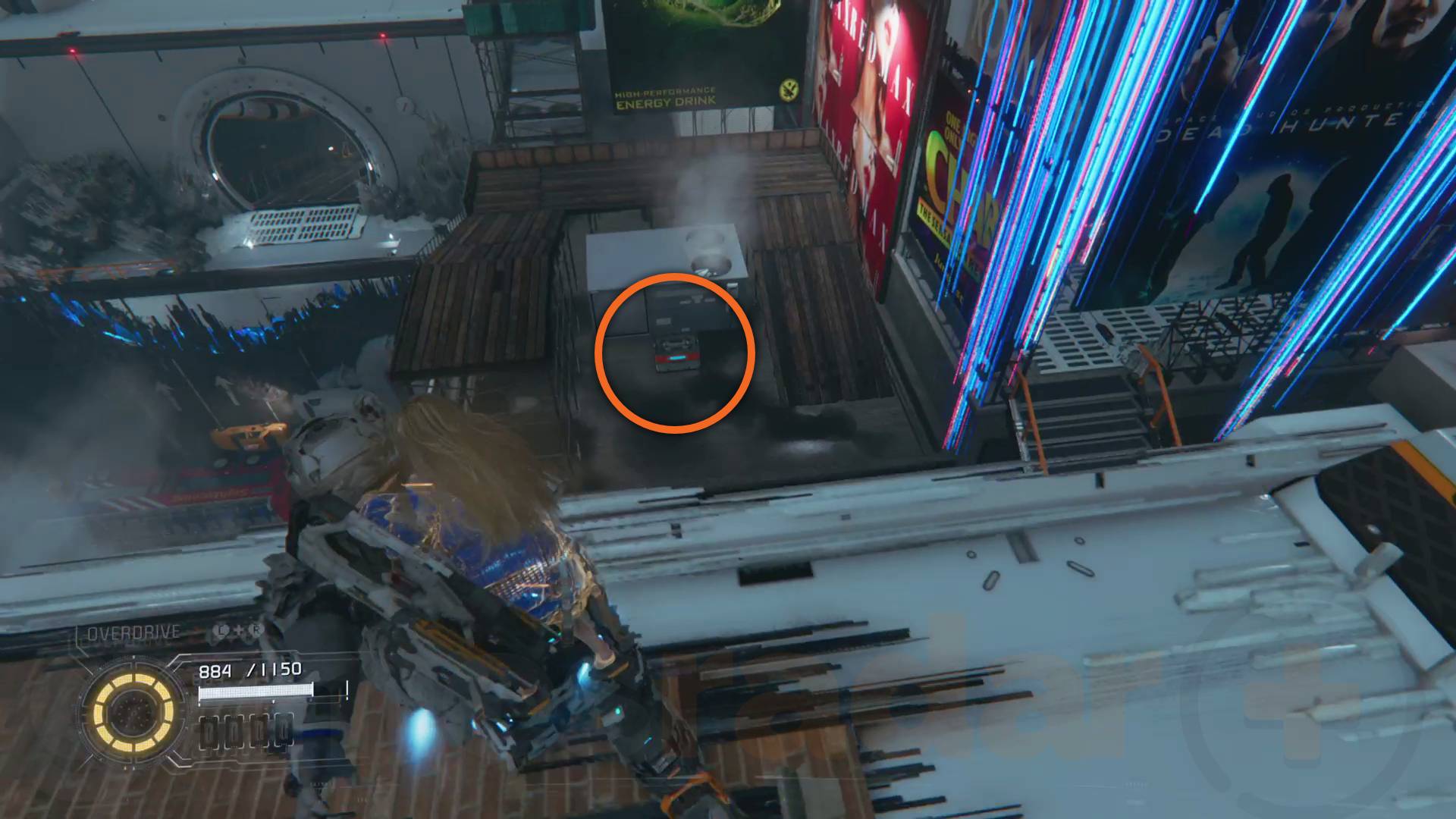 Pragmata MPA Test Site Entrance collectibles safe box on top of building near Business District