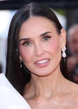 Demi Moore attends the Red Carpet of the closing ceremony at the 77th annual Cannes Film Festival at Palais des Festivals on May 25, 2024 in Cannes, France