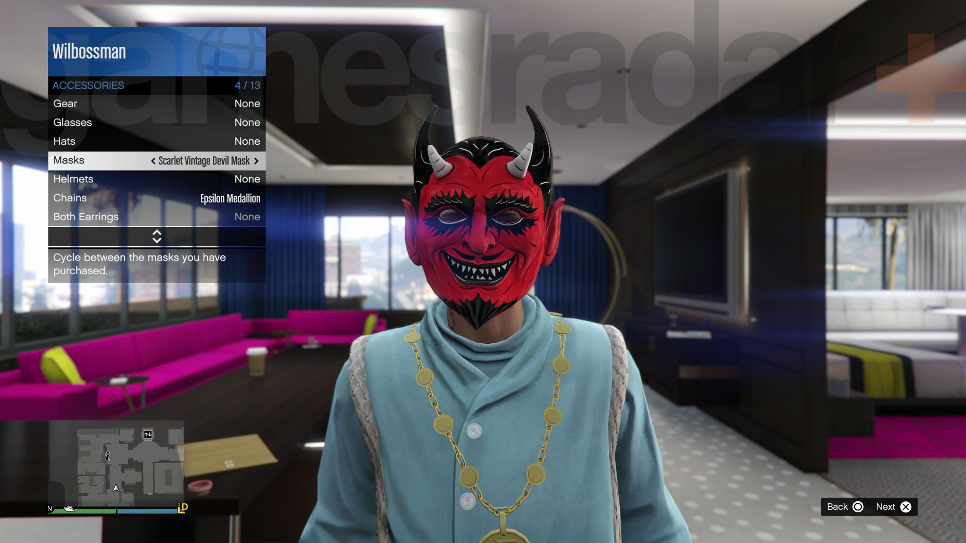 GTA Online Halloweenowa szkarłatna maska ​​diabła w stylu vintage