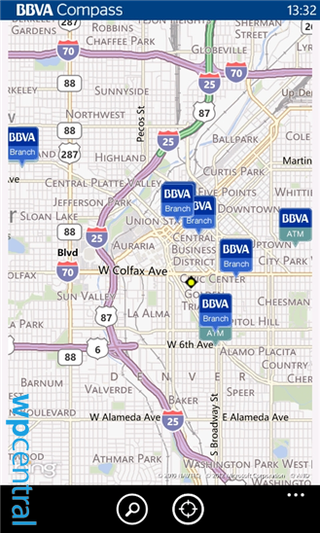 BBVA Compass WP app location finder