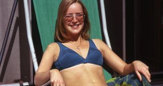 Anne joined Corrie in 1972. Here she is, soaking up the sun with the girls in Majorca in 1974