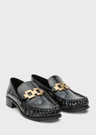 100% Leather Shoes With Metallic Detail - Women | Mango Usa