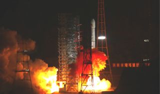 A Chinese Long March 3B rocket launched the TJS 5 experimental satellite into orbit from the Xichang Satellite Launch Center on Jan. 7, 2020.