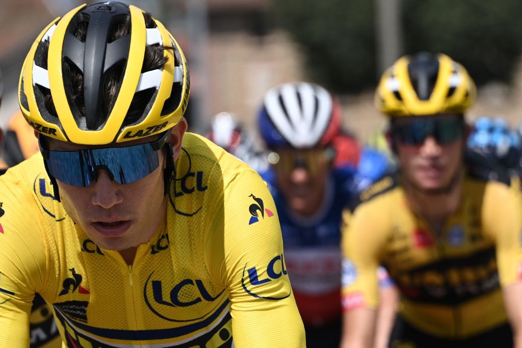 Team Jumbo rider Belgiums Wout van Aert rides during the second stage of the 72nd edition of the Criterium du Dauphine cycling race 135 km between Vienne and Col de Porte near Sarcenas on August 13 2020 Photo by AnneChristine POUJOULAT AFP Photo by ANNECHRISTINE POUJOULATAFP via Getty Images