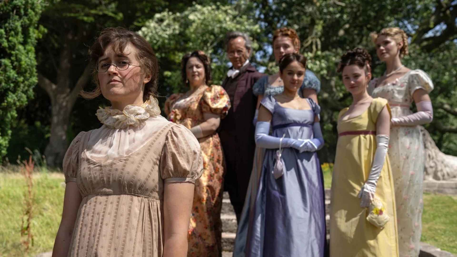 Ella Bruccoleri (Mary Bennet) and the cast of The Other Bennet Sister