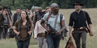 fear the walking dead characters walking across field