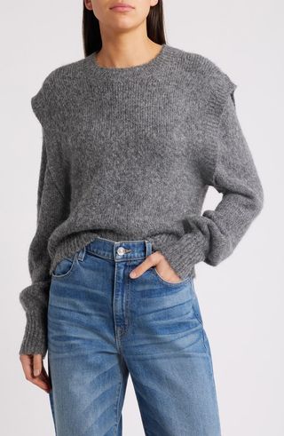 Shoulder Detail Crewneck Sweater