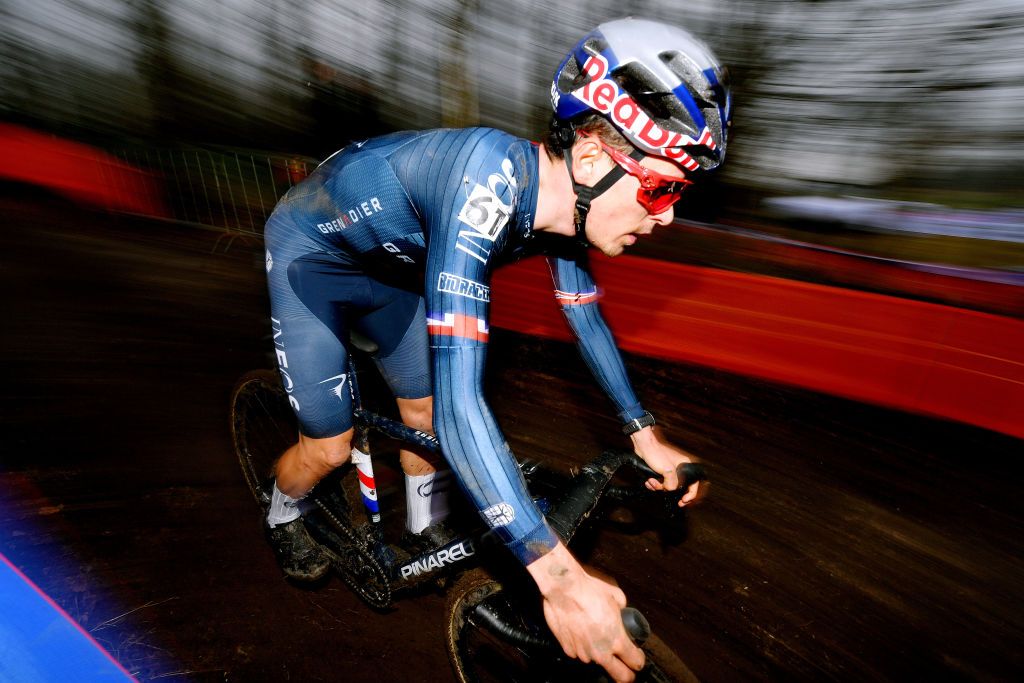 HOOGERHEIDE NETHERLANDS JANUARY 23 Thomas Pidcock of The United Kingdom and Team INEOS Grenadiers competes during the 32nd GP Adrie Van der Poel Hoogerheide UCI CycloCross Worldcup 2022 Mens Elite CXWorldCup on January 23 2022 in Hoogerheide Netherlands Photo by Luc ClaessenGetty Images