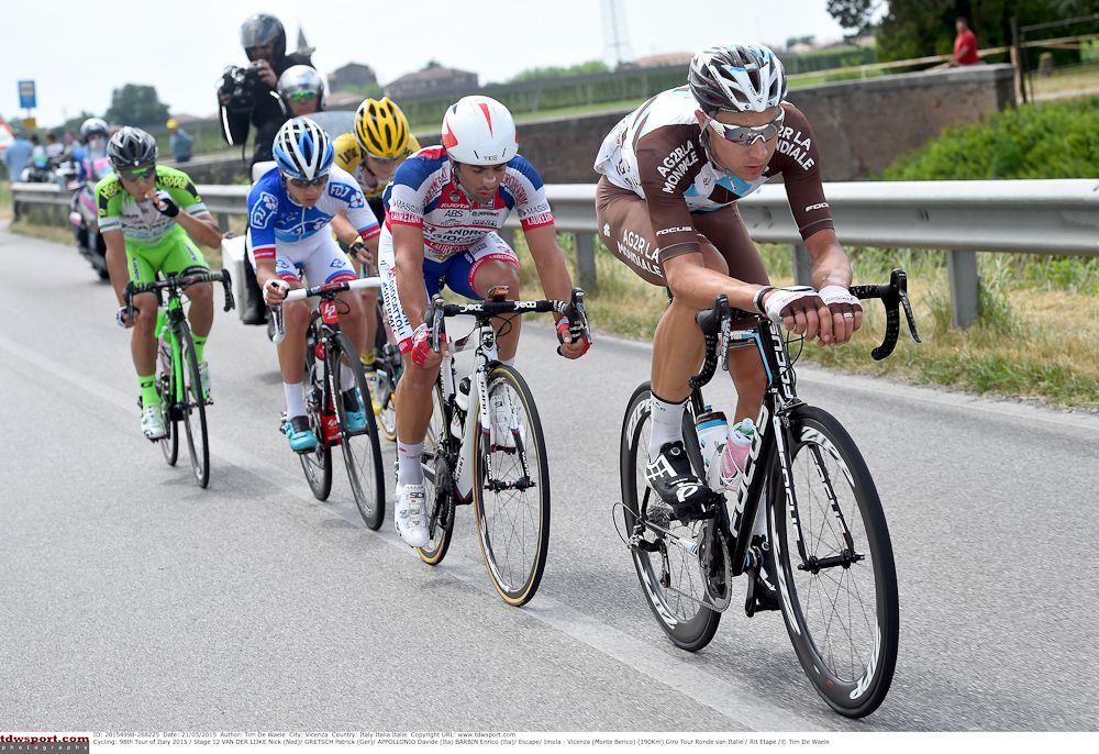 The breakaway makes its way during stage 12.