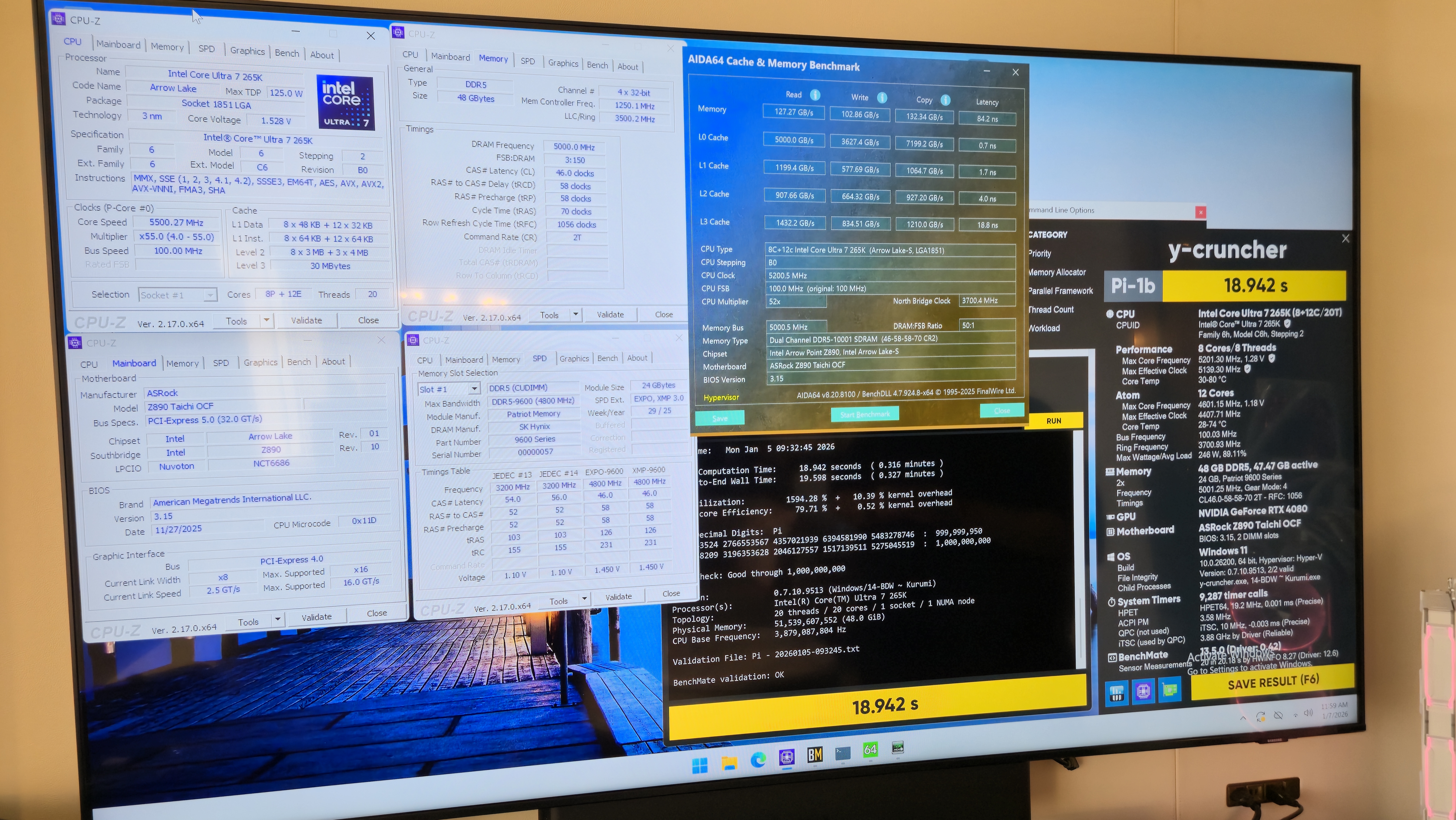 Patriot DDR5-10000 engineering sample in action