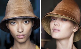 Oversized conical straw hats graced the girls' heads at Akris, sitting atop Diane Kendal's luminous, natural faces