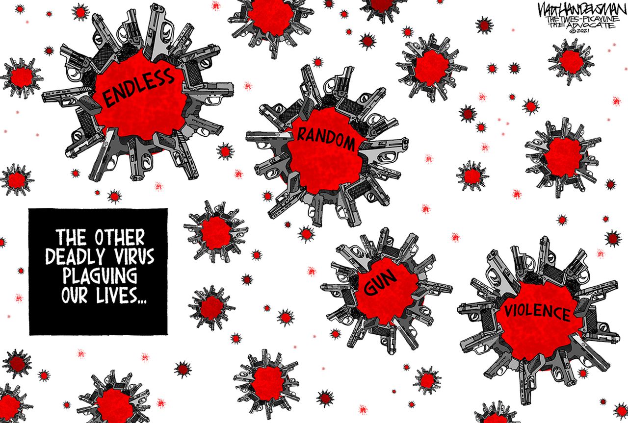 Editorial Cartoon U.S. random gun violence