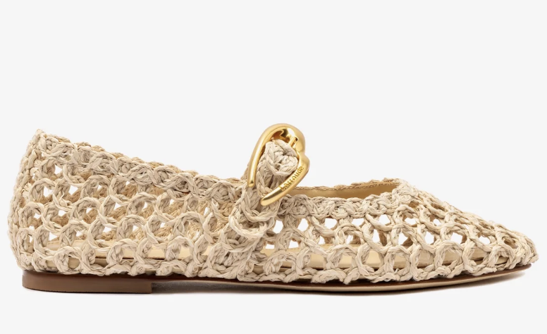 Larroud&amp;eacute;, Verona Macrame in Beige Embroidered Raffia
