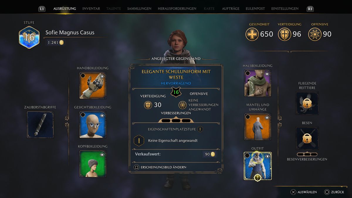 Hogwarts Legacy Outfit &auml;ndern
