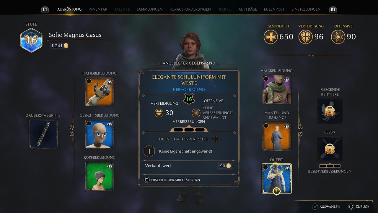 Hogwarts Legacy Outfit &auml;ndern