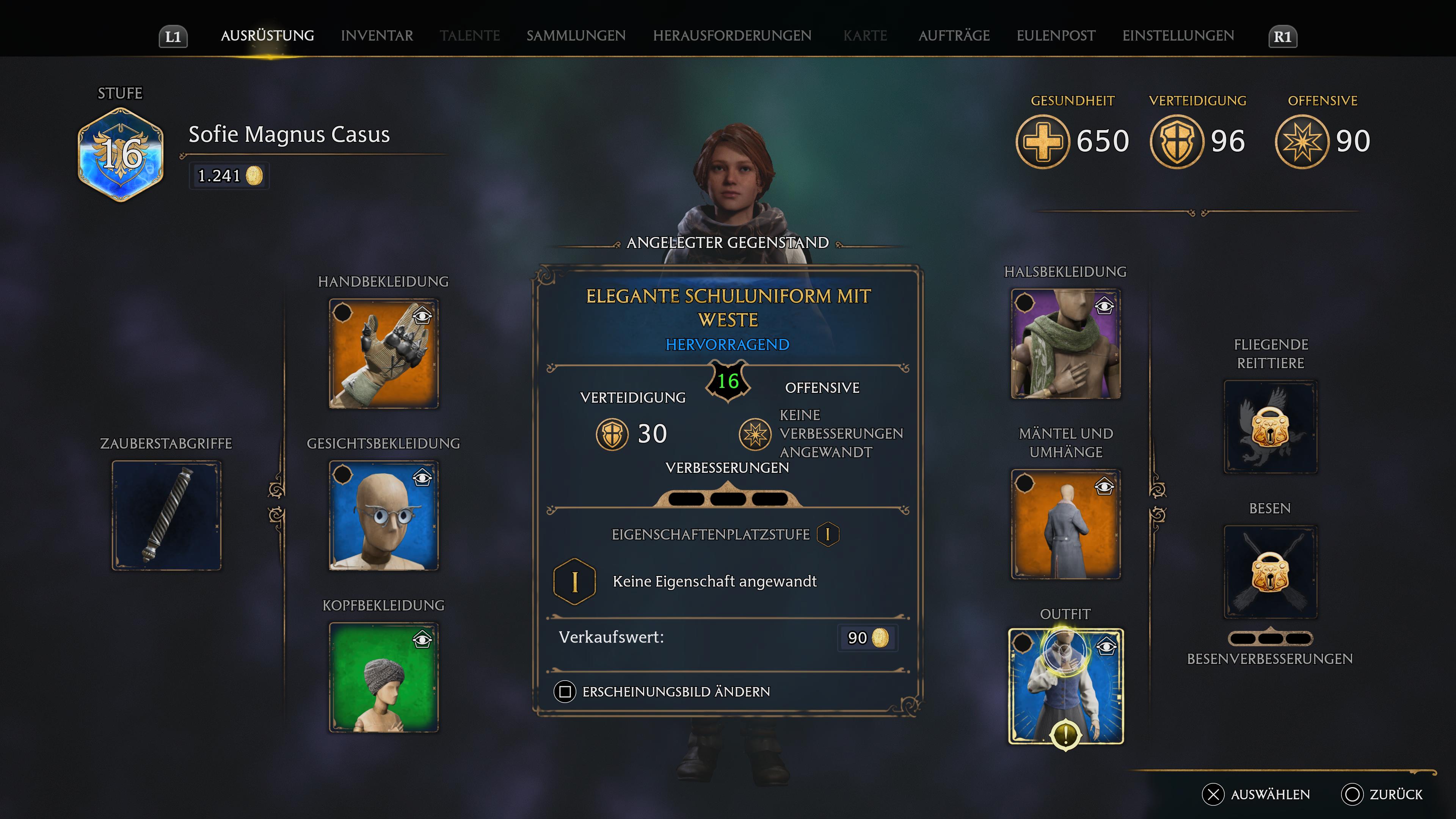 Hogwarts Legacy Outfit ändern