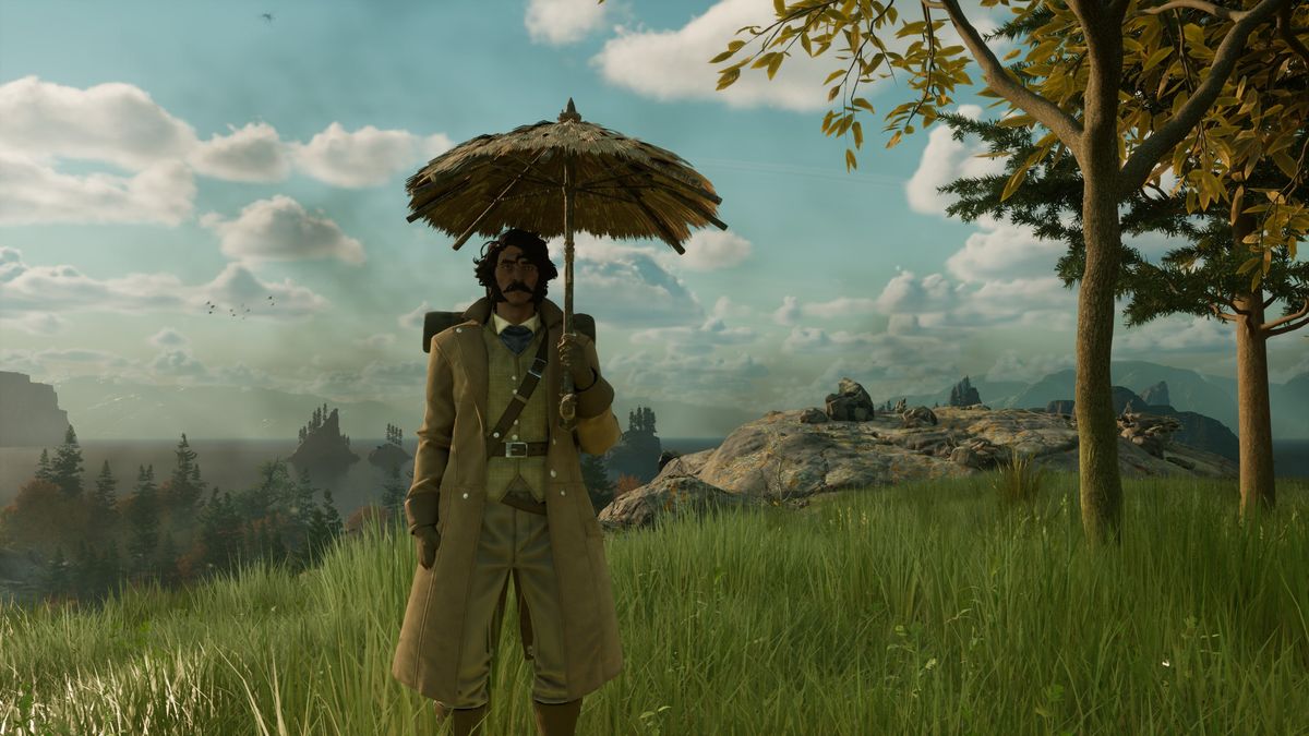 A Victorian gentleman with an umbrella