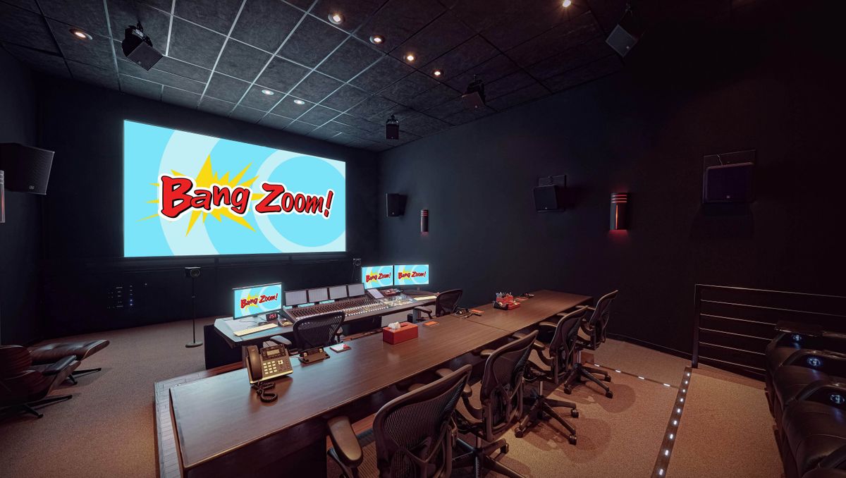 Dolby Atmos mix stage at Bang Zoom! Entertainment