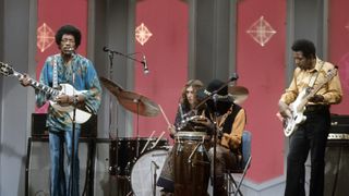 Jimi Hendrix performs with his 1967 Gibson SG on “The Dick Cavett Show” on September 9, 1969
