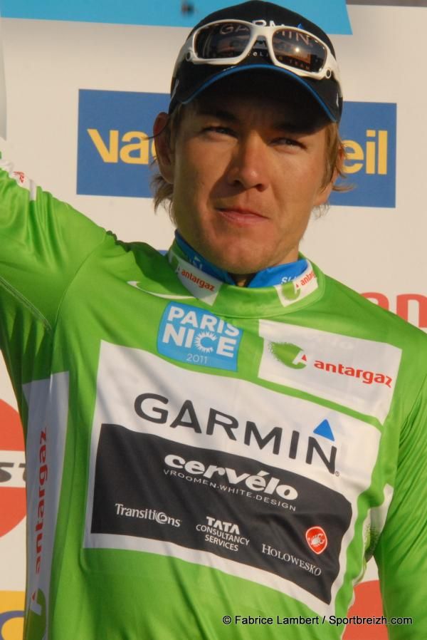 Heinrich Haussler (Garmin-Cervelo) got another day in the green jersey at Paris-Nice