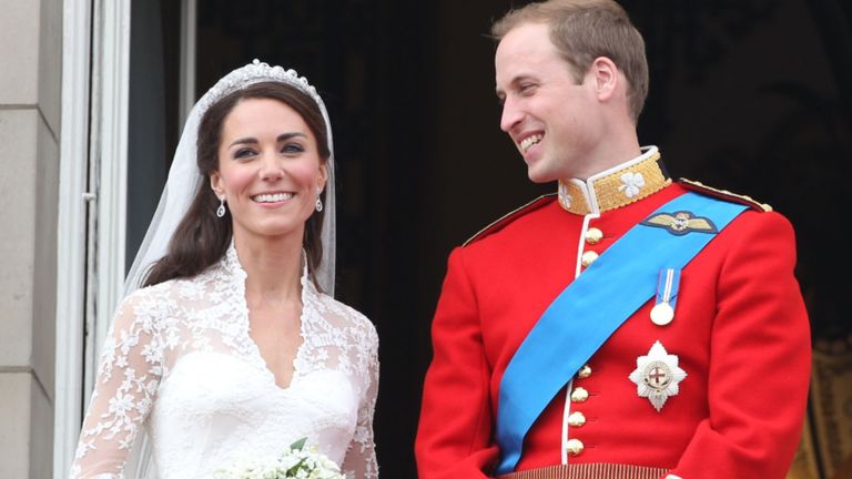 Prince William and his bride Catherine Middleton at their wedding