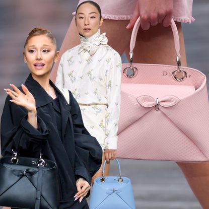 collage of the Dior Cigale Bag on celebrities and the Spring 2026 runway