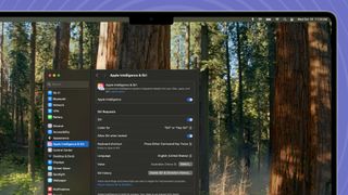 Apple Intelligence settings on a MacBook