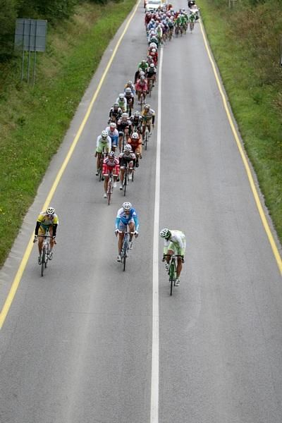 The peloton in action during stage three.