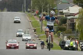 Andrew Crawley (Bikebug.com) from Sydney takes out stage five into Deloraine from fellow breakaway partner Trent Morey (Lawson Homes) from Victoria.