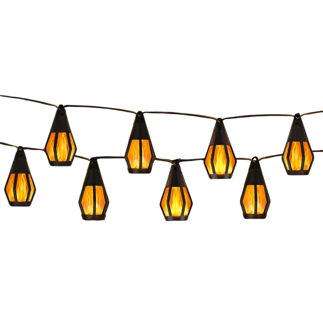 Jnaurb Solar String Lights for Outside, 21ft Patio Lights With 10 Flickering Flame Light Bulbs, Waterproof Warm White Solar Powered Outdoor Light for Garden Yard Patio Gazebo Bistro Cafe Party Decor