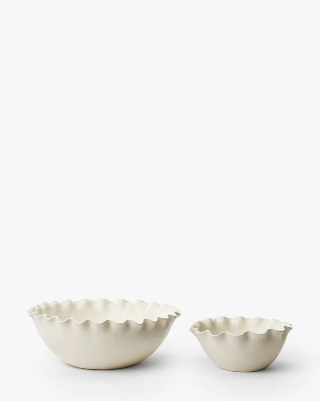 Ceramic scalloped serving bowls