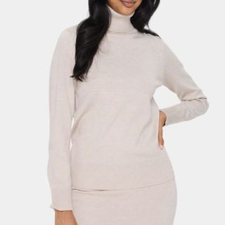 beige rollneck jumper