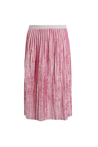 Crushed Velvet Pleated A Line Midi Skirt, M&S Collection