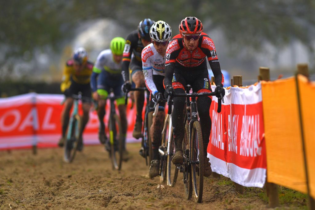 BOOM BELGIUM DECEMBER 06 Michael Vanthourenhout of Belgium and Team Pauwels Sauzen Bingoal Eli Iserbyt of Belgium and Team Pauwels Sauzen Bingoal during the 6th Superprestige Cyclocross Boom 2020 Men Elite De Schorre Boom Superprestige2021 SPBoom SuperprestigeCX on December 06 2020 in Boom Belgium Photo by Luc ClaessenGetty Images