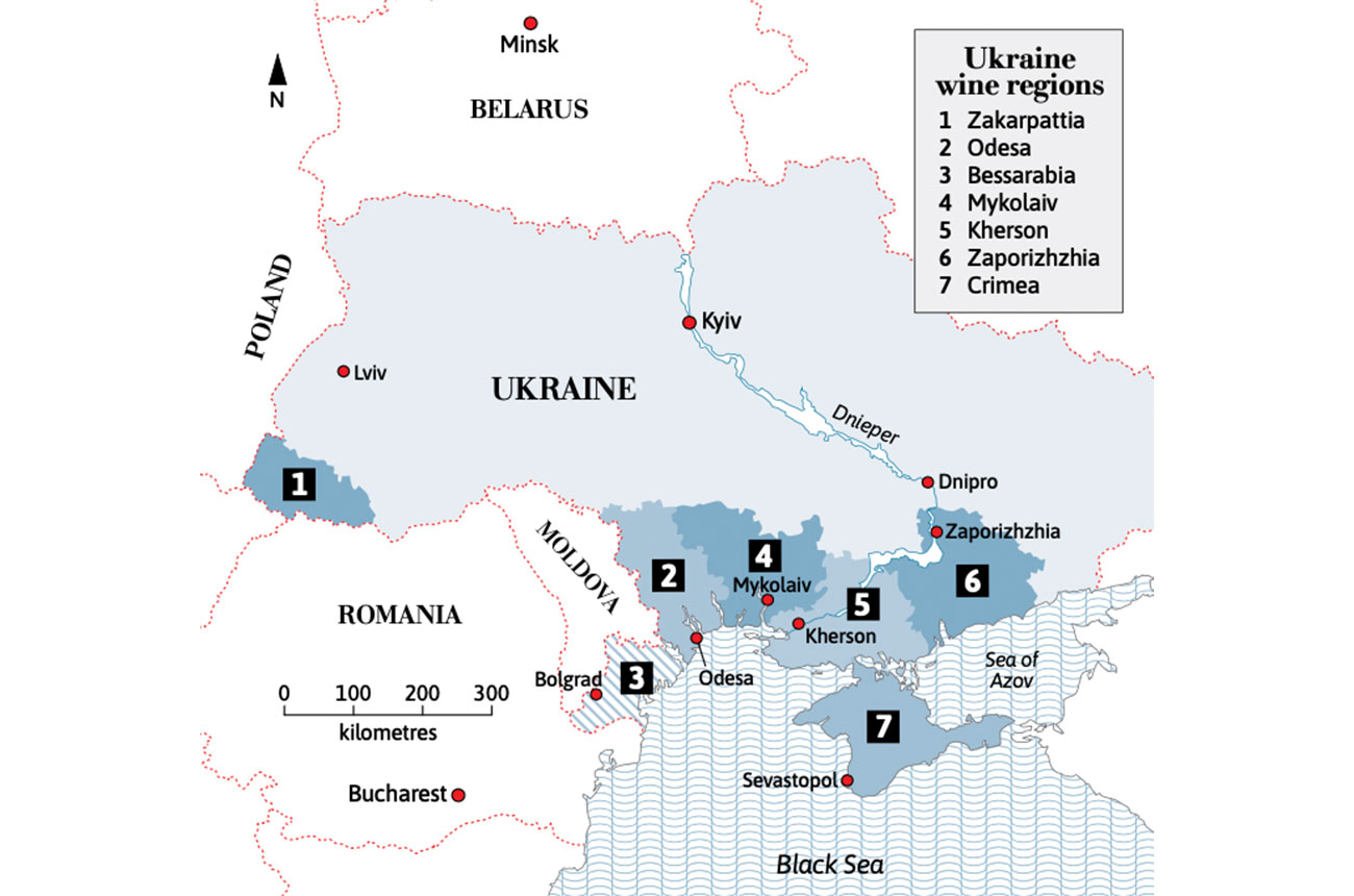 Map of Ukraine wine regions