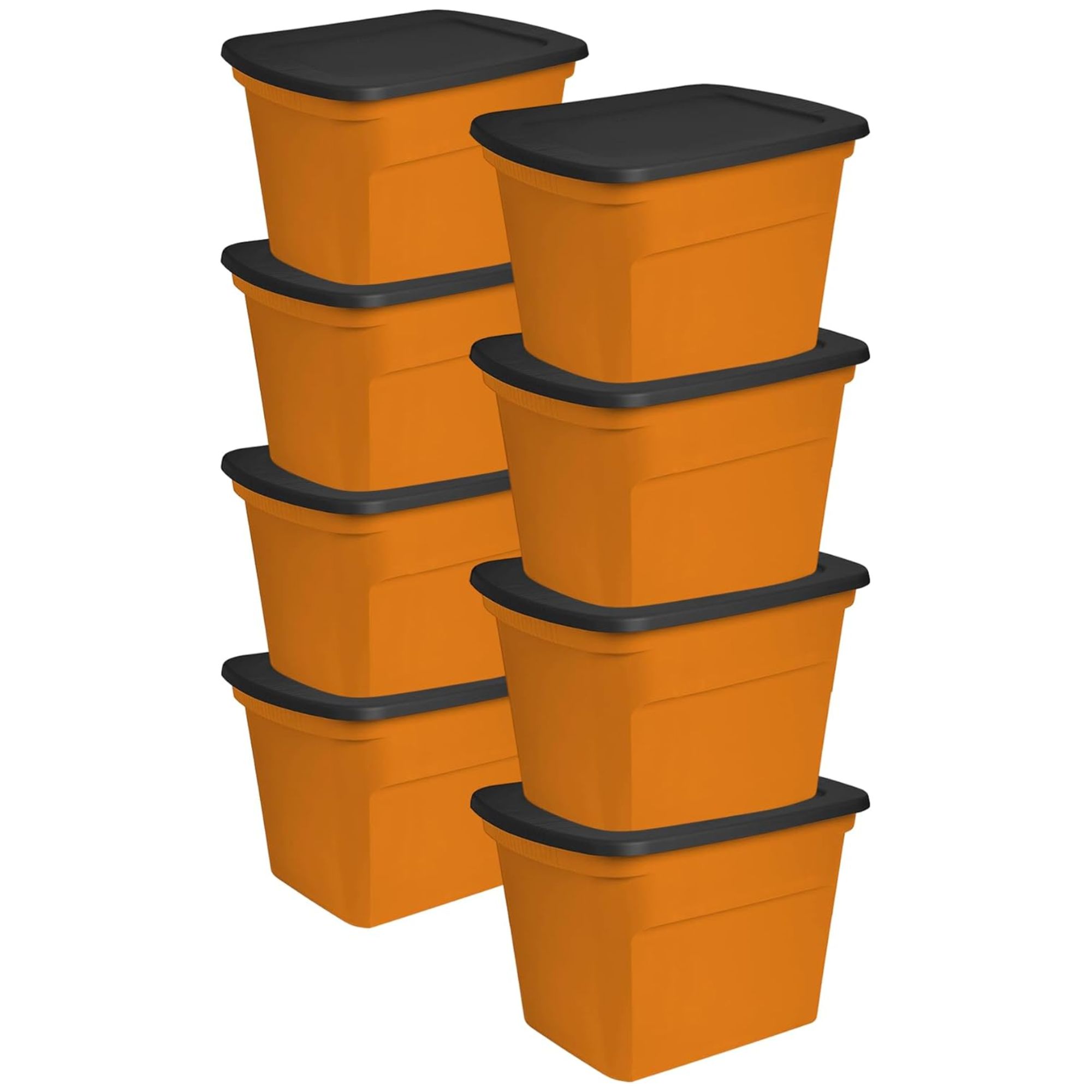 Black and orange storage boxes