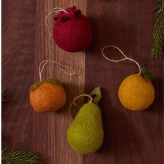 Felt Fruit Ornaments (Set of 4) by Sarah Sherman Samuel