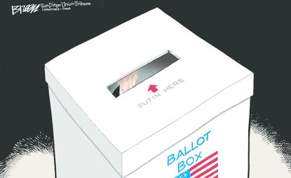 Political Cartoon U.S. Vote Putin America Russia Election