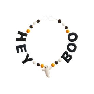 Black And White Wool Hey Boo Ghost Garland