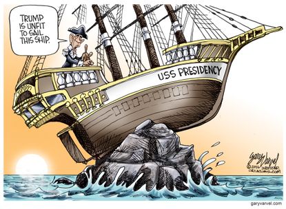 Political cartoon U.S. Obama USS Presidency 2016 election