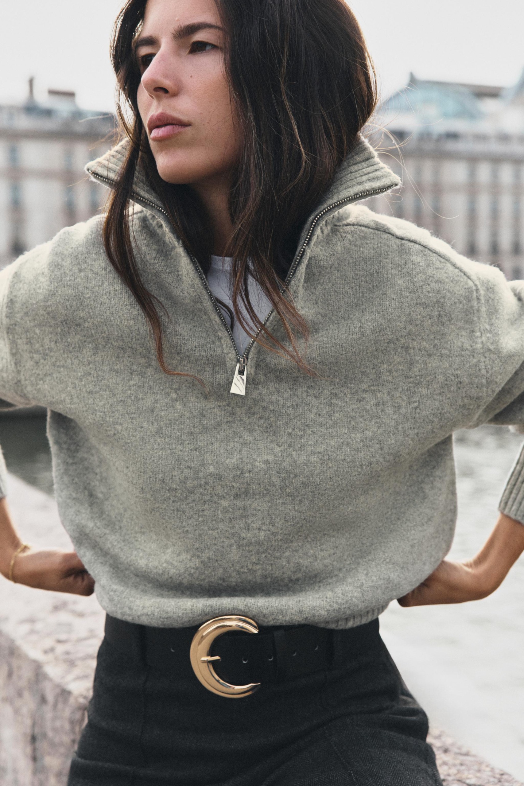 Soft Knit Sweater - Gray Marl - Xs