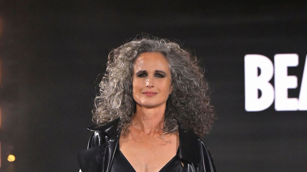 Andie MacDowell made a bold statement at Paris Fashion Week at the Eiffel Tower as she stepped out for the L&#039;Oréal Paris Show 