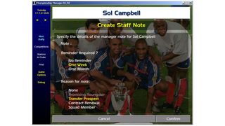 screenshot of sol campbell's staff note page