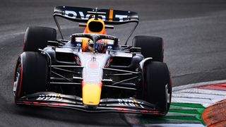 Max Verstappen of the Netherlands driving for Red Bull Racing on track ahead of the 2023 F1 Italian Grand Prix at Autodromo Nazionale Monza. 