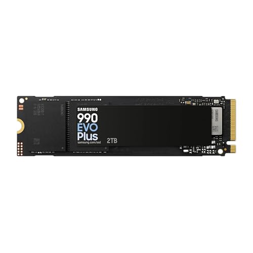 Samsung 990 Evo Plus Ssd 2tb, Pcie Gen 4x4, Gen 5x2 M.2 2280, Speeds Up-To 7,250 Mb/s, Upgrade Storage for Pc/laptops, Hmb Technology and Intelligent Turbowrite 2.0, (mz-V9s2t0b/am)