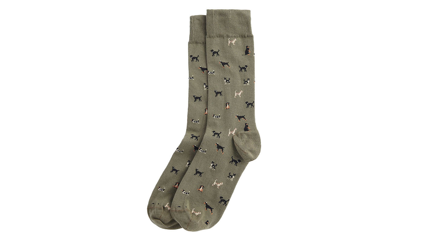 Barbour Mens Mavin Socks Olive_Dog (1)