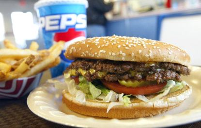 A fast-food burger