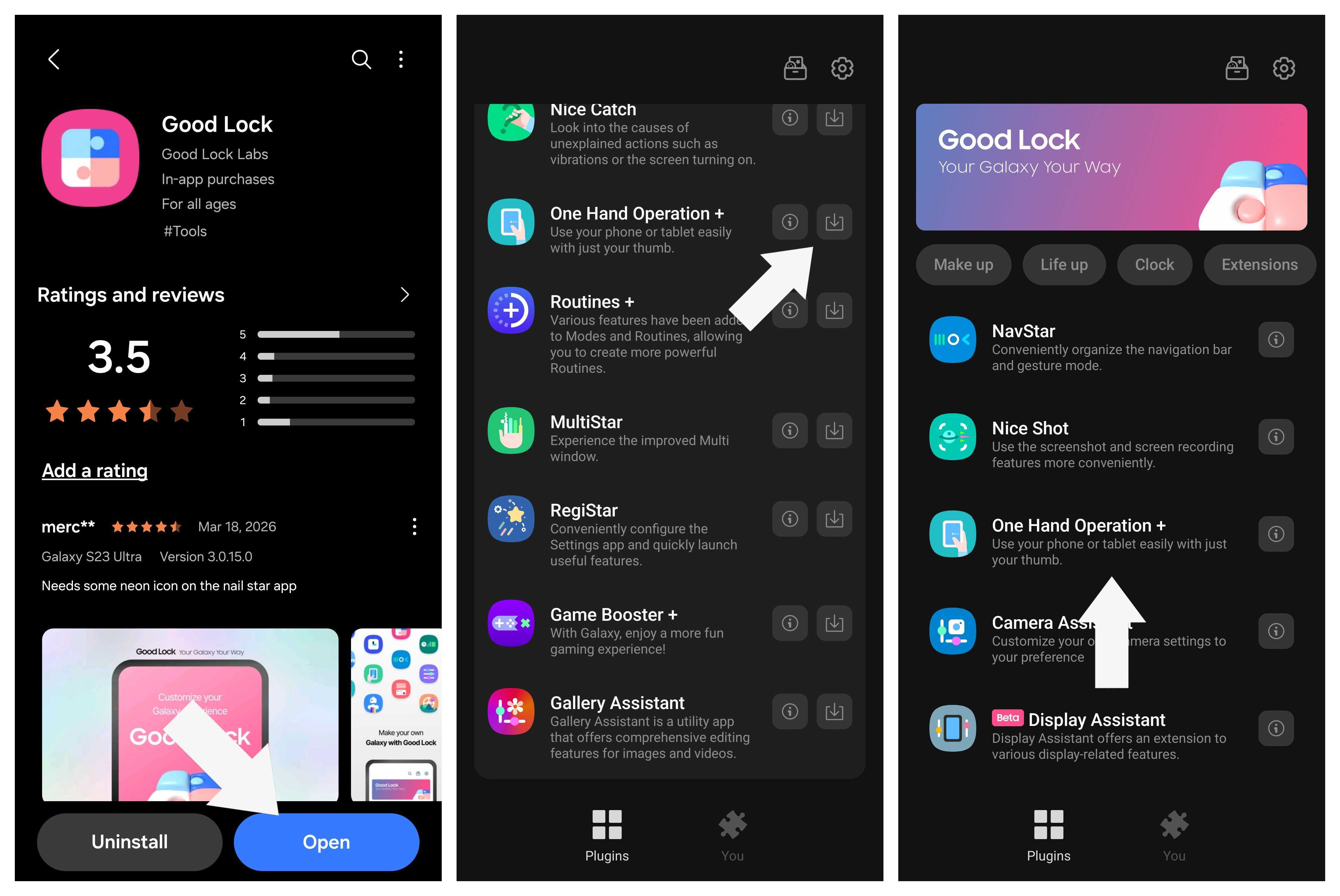 Create an Assistant swipe gesture using One Hand Operation Plus in the Samsung Good Lock app