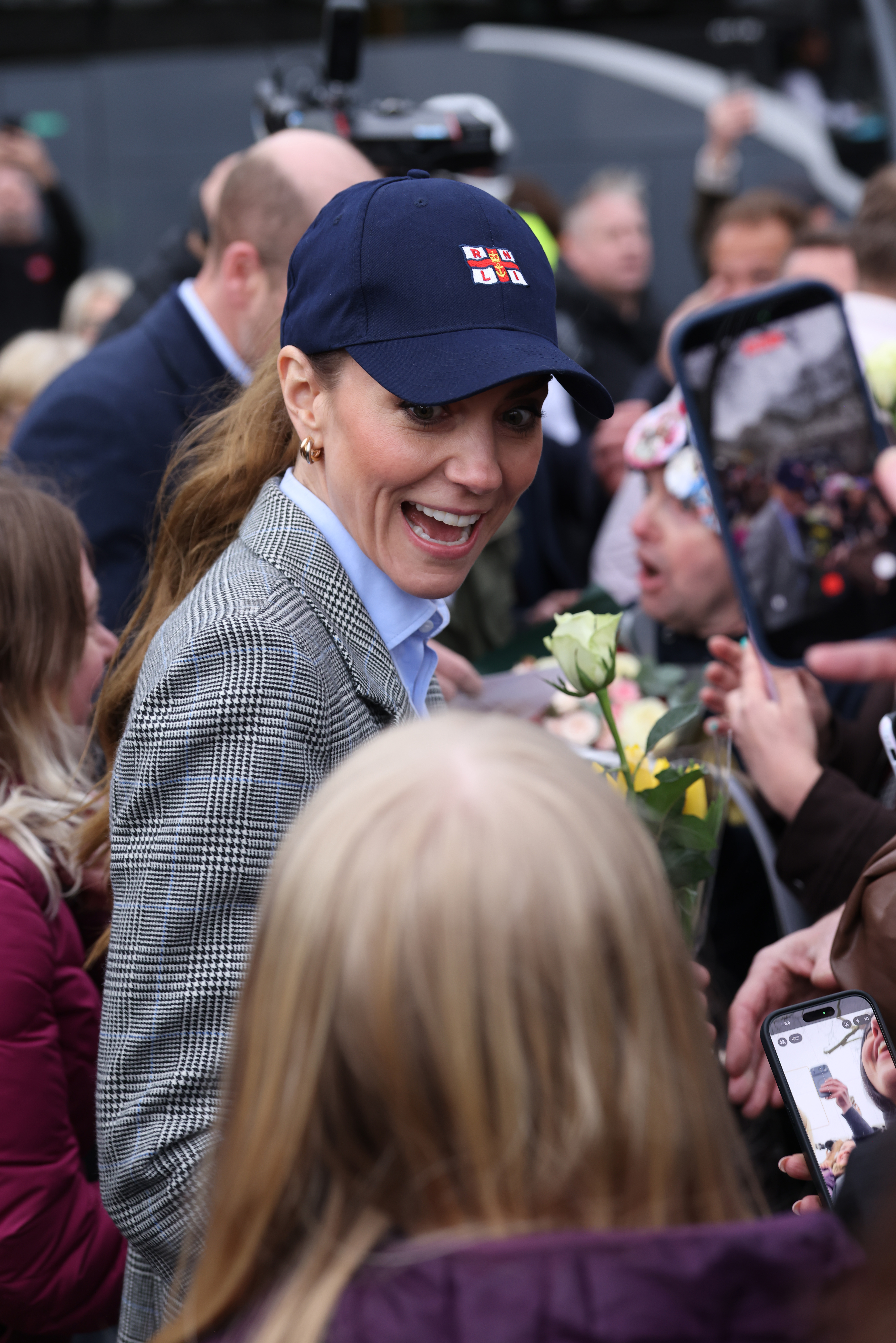 LONDON, ENGLAND - MARCH 12: Catherine, Princess of Wales departing the RNLI Tower Station on March 12, 2026 in London, England. The Prince and Princess of Wales visited the Royal National Lifeboat Institution (RNLI) to hear about their work saving lives on the River Thames, as the charity celebrates 25 years of RNLI Lifeguards. (Photo by Neil Mockford/GC Images)