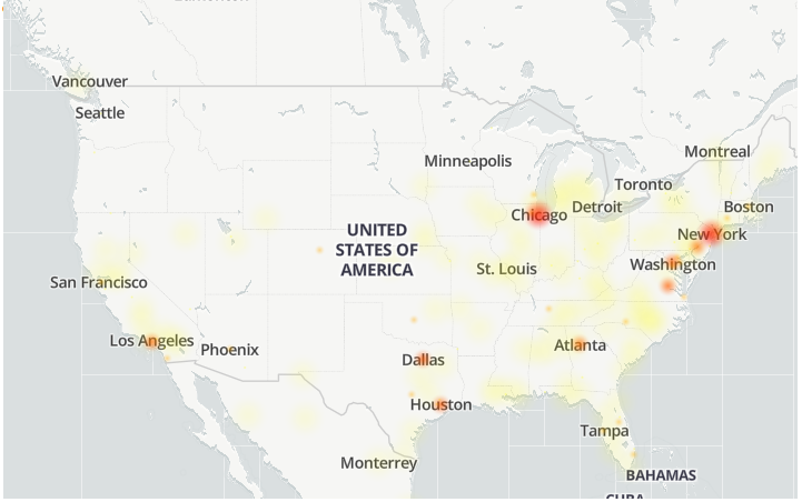 Twitter outage map july 2025